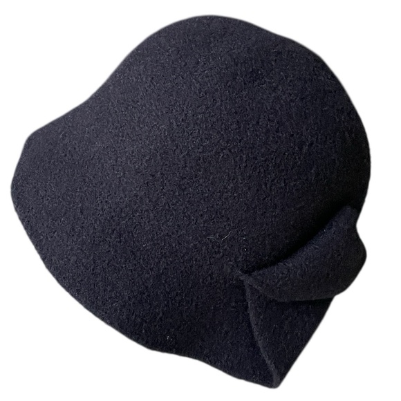 Ladies Black Felted Wool Cloche Hat, Retro Vintage 20s-30s Look - Picture 6 of 8